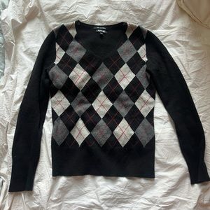 Apt. 9 100% cashmere argyle sweater - size S